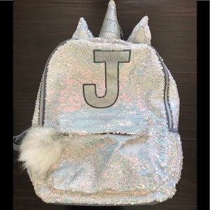 Justice “J” Initial Unicorn Backpack